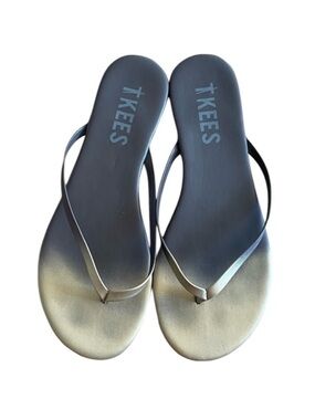 TKEES Women's Brown Gold Ombre Thong Flip Flop Sandals Size 8